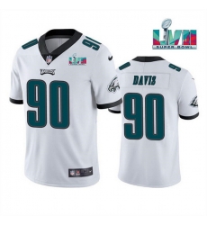 Men Women Youth Toddler Philadelphia Eagles 90 Jordan Davis White Super Bowl LVII Patch Vapor Untouchable Limited Stitched Jersey