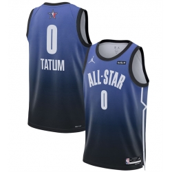 Men 2023 All Star 0 Jayson Tatum Blue Game Swingman Stitched Basketball Jersey