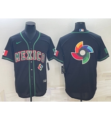 Men Mexico Baseball 2023 Black World Baseball Big Logo With Patch Classic Stitched Jersey