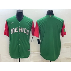 Men's Mexico Baseball 2023 Blank Green World Baseball Classic Stitched Jerseys