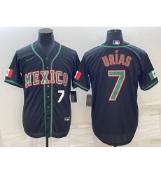 Men's Mexico Baseball #7 Julio Urias 2023 Black World Baseball Classic Stitched Jerseys 2