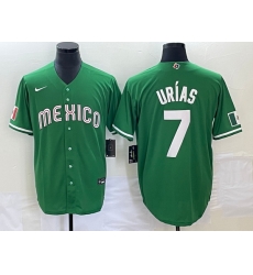 Men's Mexico Baseball #7 Julio Urias Green 2023 World Baseball Classic Stitched Jersey1