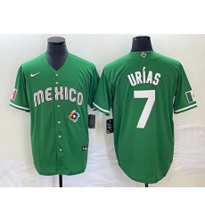 Men's Mexico Baseball #7 Julio Urias Green 2023 World Baseball Classic Stitched Jersey