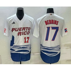 Mens Puerto Rico Baseball #17 Jose Berrios Number 2023 White World Baseball Classic Stitched Jersey