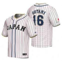 Men Japan Baseball 16 Shohei Ohtani 2023 White World Baseball Classic Stitched JerseyS