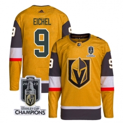 Men Women Youth Vegas Golden Knights #9 Jack Eichel Gold 2023 Stanley Cup Champions Stitched Jersey