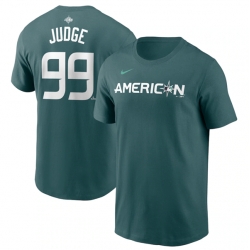 Men New York Yankees 99 Aaron Judge Teal 2023 All Star Name Number T Shirt