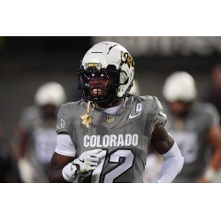 Colorado Buffaloes #12 Travis Hunter Gray New Stitched D Patch