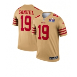 Men San Francisco 49ers 19 Deebo Samuel Gold Inverted Legend 2024 Super Bowl LVIII Stitched Football Jersey