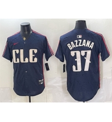Men Cleveland Guardians 37 Travis Bazzana Navy 2024 City Connect Limited Stitched Baseball Jersey Men Cleveland Guardians 37 Travis Bazzana Navy 2024 City Connect Limited Stitched Baseball Jersey