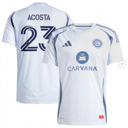 Men's Chicago Fire Kellyn Acosta adidas Light Blue 2025 The Municipal Kit Replica Player Jersey