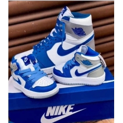 Nike Air Jordan 1 White Blue Shoes Men Women Size