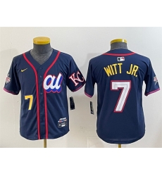 Youth American League 7 Bobby Witt Jr Navy 2025 All Star Edition Limited Stitched Baseball Jersey Youth American League 7 Bobby Witt Jr Navy 2025 All Star Edition Limited Stitched Baseball Jersey