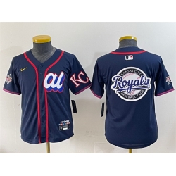 Youth American League Kansas City Royals Team Big Logo Navy 2025 All Star Edition Limited Stitched Baseball Jersey