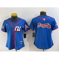 Youth National League Atlanta Braves Team Big Logo Blue 2025 All Star Edition Limited Stitched Baseball Jersey