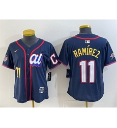 Women American League 11 Jos E9 Ram EDrez Navy 2025 All Star Edition Limited Stitched Baseball Jersey 28Run Small 29