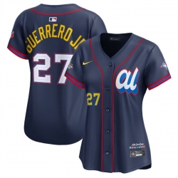 Women American League 27 Vladimir Guerrero Jr  Navy 2025 All Star Edition Limited Stitched Baseball Jersey 