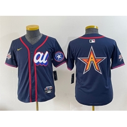 Women American League Houston Astros Team Big Logo Navy 2025 All Star Edition Limited Stitched Baseball Jersey  1