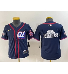 Women American League Seattle Mariners Team Big Logo Navy 2025 All Star Edition Limited Stitched Baseball Jersey 