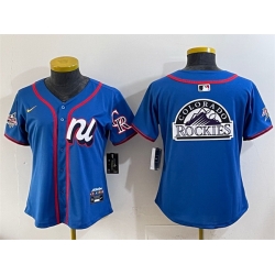 Women National League Colorado Rockies Team Big Logo Blue 2025 All Star Edition Limited Stitched Baseball Jersey 