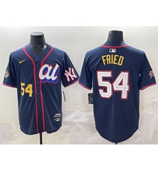 Men American League 54 Max Fried Navy 2025 All Star Edition Limited Stitched Baseball Jersey