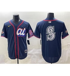 Men American League Seattle Mariners Team Big Logo Navy 2025 All Star Edition Limited Stitched Baseball Jersey 002 Men American League Seattle Mariners Team Big Logo Navy 2025 All Star Edition Limited Stitched Baseball Jersey 002