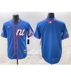 Men National League Atlanta Braves Blank Blue 2025 All Star Edition Limited Stitched Baseball Jersey