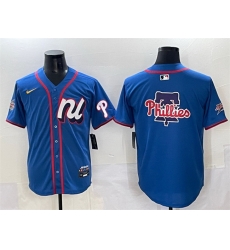 Men National League Philadelphia Phillies Team Big Logo Blue 2025 All Star Edition Limited Stitched Baseball Jersey