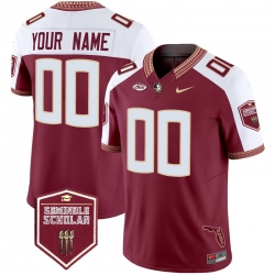 Men Women Youth Florida State Seminoles 2024 Seminole Scholar Patch Vapor Limited Custom Jersey All Stitched Garnet Alternate