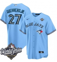 Men Toronto Blue Jays 27 Vladimir Guerrero Jr. Light Blue Cool Base Stitched Baseball Jersey