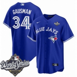 Men Toronto Blue Jays 34 Kevin Gausman Royal Cool Base Stitched Baseball Jersey