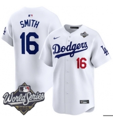 Men Los Angeles Dodgers 16 Will Smith 2025 World Series Cool Base Stitched Baseball Jersey White Men Los Angeles Dodgers 16 Will Smith 2025 World Series Cool Base Stitched Baseball Jersey White