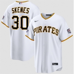 Men Pittsburgh Pirates  30 Paul Skenes White 2026 All Star Game   USA 250 Patch Stitched Baseball Jersey