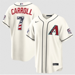 Men Arizona Diamondbacks  7 Corbin Carroll Cream 2026 All Star Edition Stars   Stripes Stadium Pick A Player Stitched Baseball Jersey