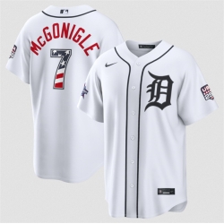 Men Detroit Tigers  7 Kevin McGonigle White 2026 All Star Edition Stars   Stripes Stadium Pick A Player Stitched Baseball Jersey