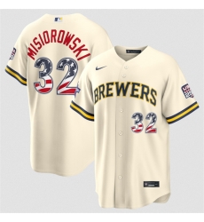 Men Milwaukee Brewers 32 Jacob Misiorowski Cream 2026 All Star Edition Stars Stripes Stadium Pick A Player Stitched Baseball Jersey Men Milwaukee Brewers 32 Jacob Misiorowski Cream 2026 All Star Edition Stars Stripes Stadium Pick A Player Stitched Baseball Jersey
