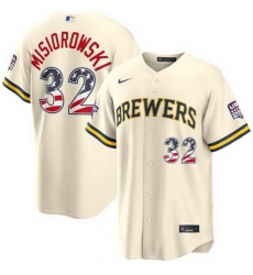 Men Milwaukee Brewers 32 Jacob Misiorowski Cream 2026 All Star Edition Stars Stripes USA 250 Patch Stitched Baseball Jersey Stitched Baseball Jersey Men Milwaukee Brewers 32 Jacob Misiorowski Cream 2026 All Star Edition Stars Stripes USA 250 Patch Stitched Baseball Jersey Stitched Baseball Jersey