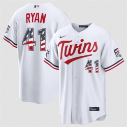 Men Minnesota Twins  41 Joe Ryan White 2026 All Star Edition Stars   Stripes Stadium Pick A Player Stitched Baseball Jersey