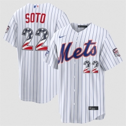 Men New York Mets  22 Juan Soto White 2026 All Star Edition Stars   Stripes Stadium Pick A Player Stitched Baseball Jersey