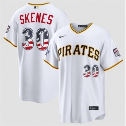 Men Pittsburgh Pirates  30 Paul Skenes White 2026 All Star Edition Stars   Stripes Stadium Pick A Player Stitched Baseball Jersey