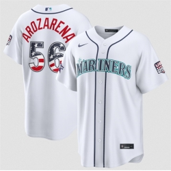 Men Seattle Mariners  56 Randy Arozarena White 2026 All Star Edition Stars   Stripes Stadium Pick A Player Stitched Baseball Jersey