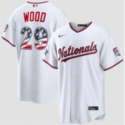 Men Washington Nationals  29 James Wood White 2026 All Star Edition Stars   Stripes Stadium Pick A Player Stitched Baseball Jersey